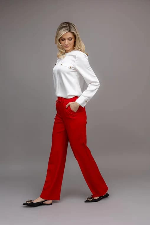 Pantaloni drepti rosii - imagine 2