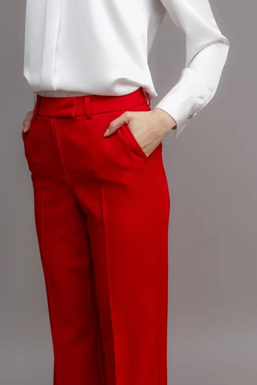 Pantaloni drepti rosii - imagine 5