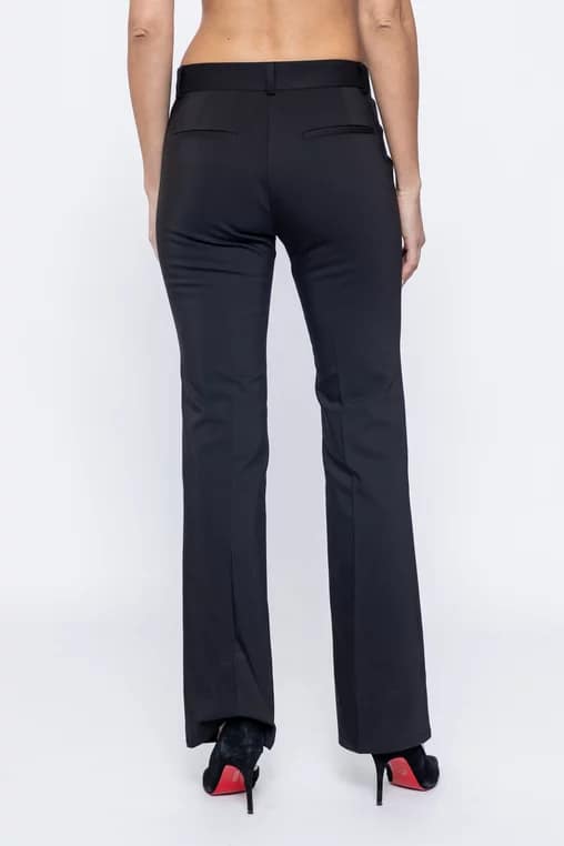 Pantaloni Caramel evazați bumbac negru P2503 - imagine 3