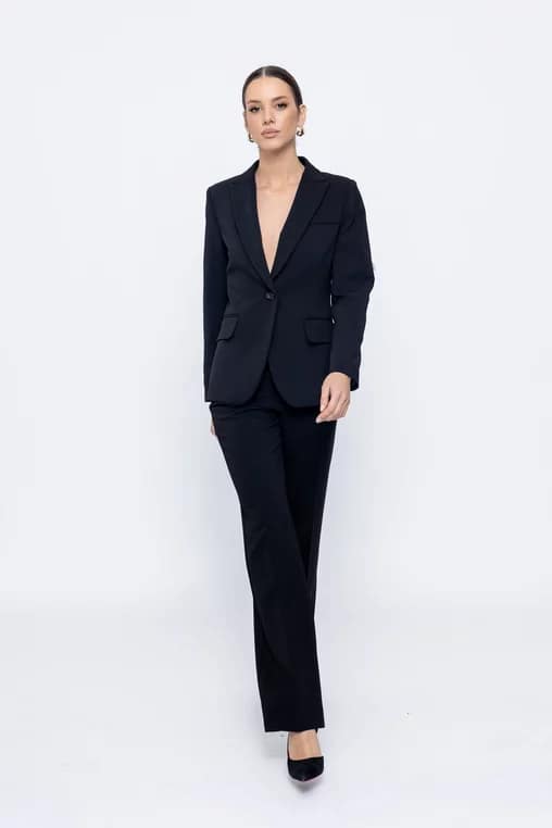 Pantaloni Caramel evazați stofă Melina P2501