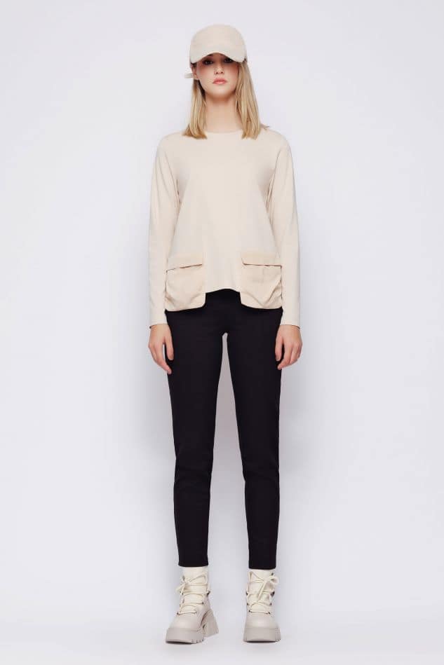 Pantaloni dama conici negri Mizar - imagine 2