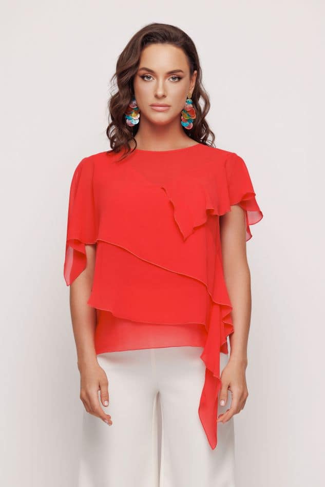 Bluza dama eleganta asimetrica cu volane - imagine 3