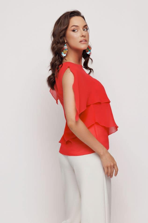 Bluza dama eleganta asimetrica cu volane - imagine 4