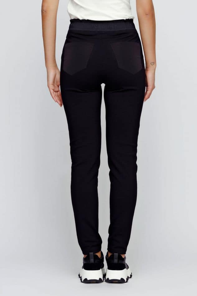 Pantaloni dama negri cu cordon - imagine 4