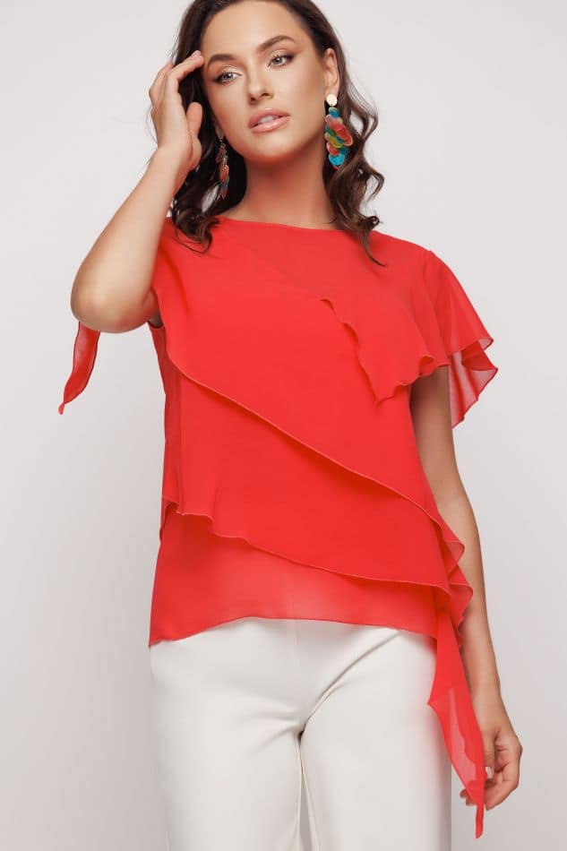 Bluza dama eleganta asimetrica cu volane