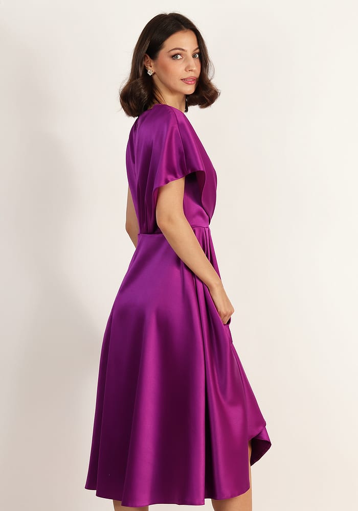 Rochie clos cu pliuri violet - imagine 4