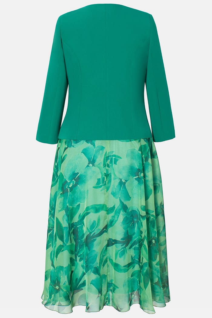 Costum elegant cu rochie verde - imagine 2