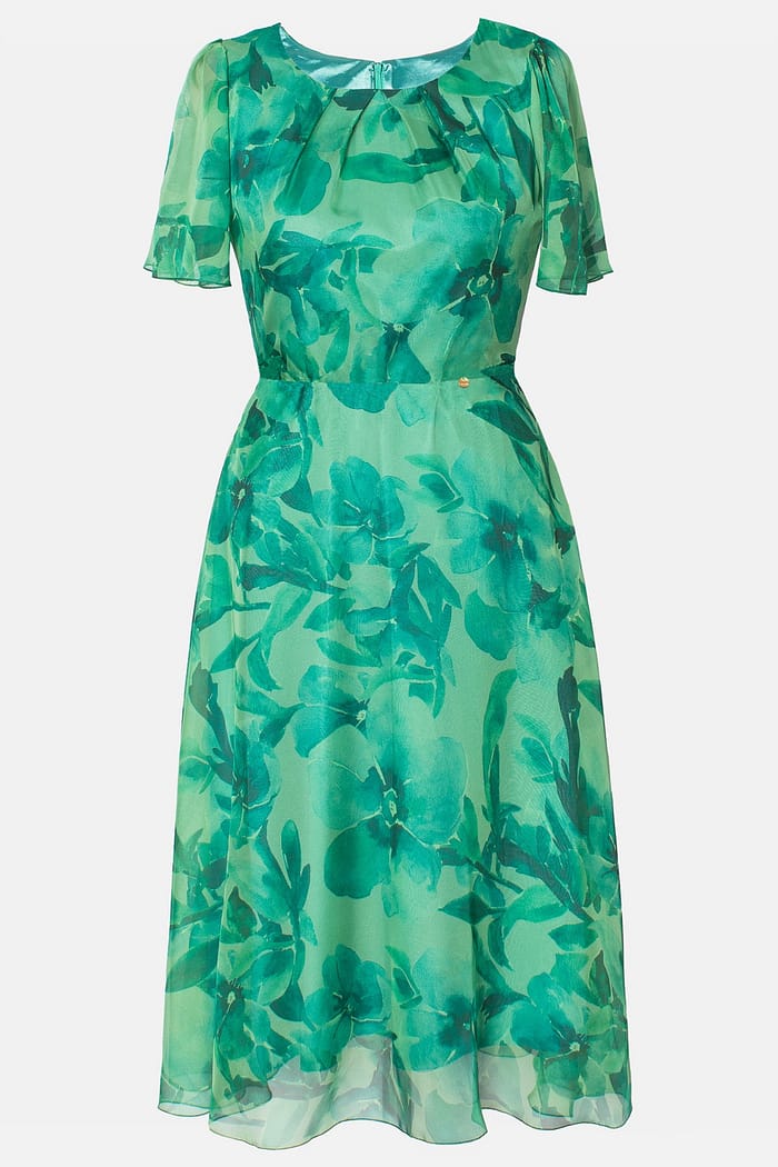 Costum elegant cu rochie verde - imagine 3