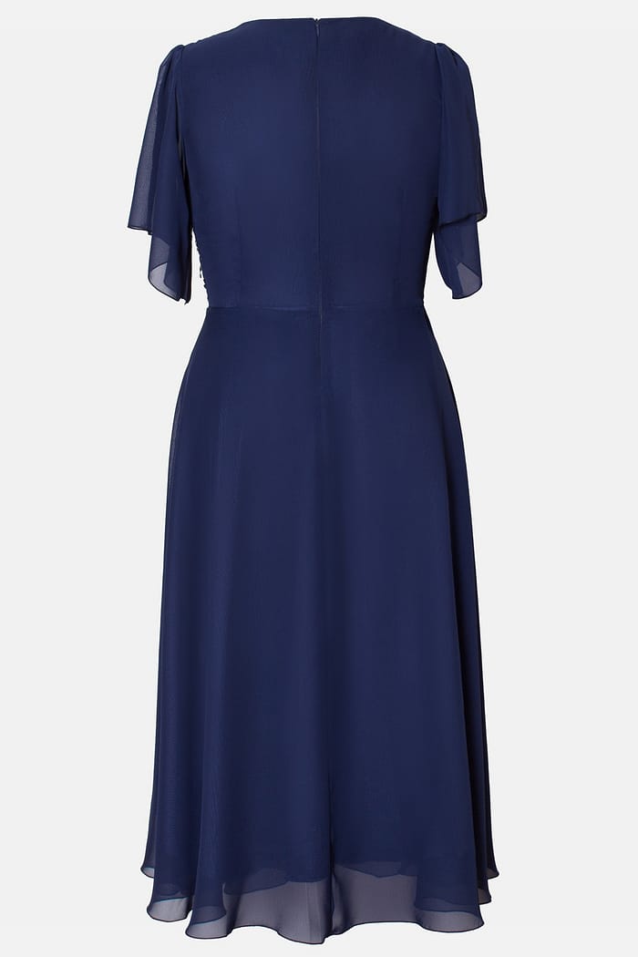 Rochie eleganta din voal bleumarin - imagine 2