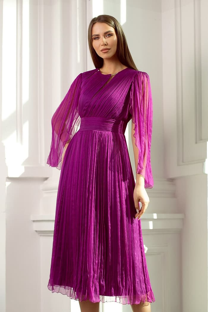 Rochie midi din mătase naturală - GINETTE