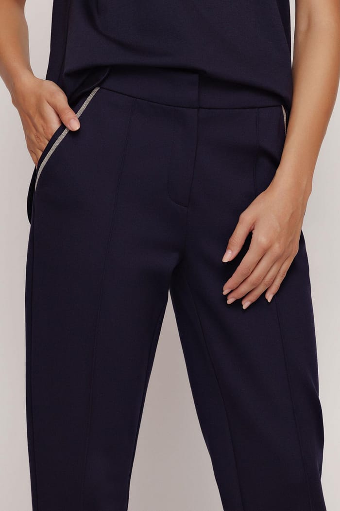 Pantaloni dama conici bleumarin - imagine 4