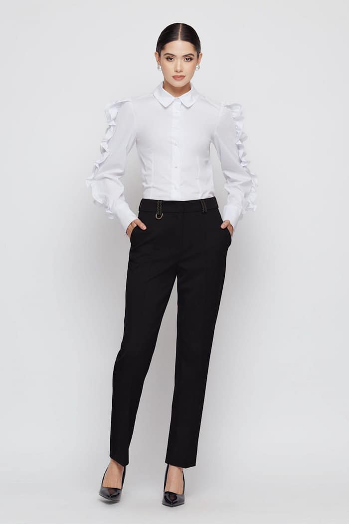 Pantaloni dama negri conici