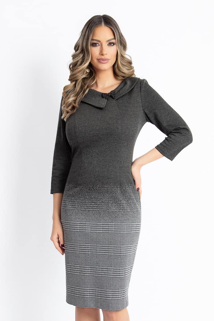 Rochie de zi R 952 gri