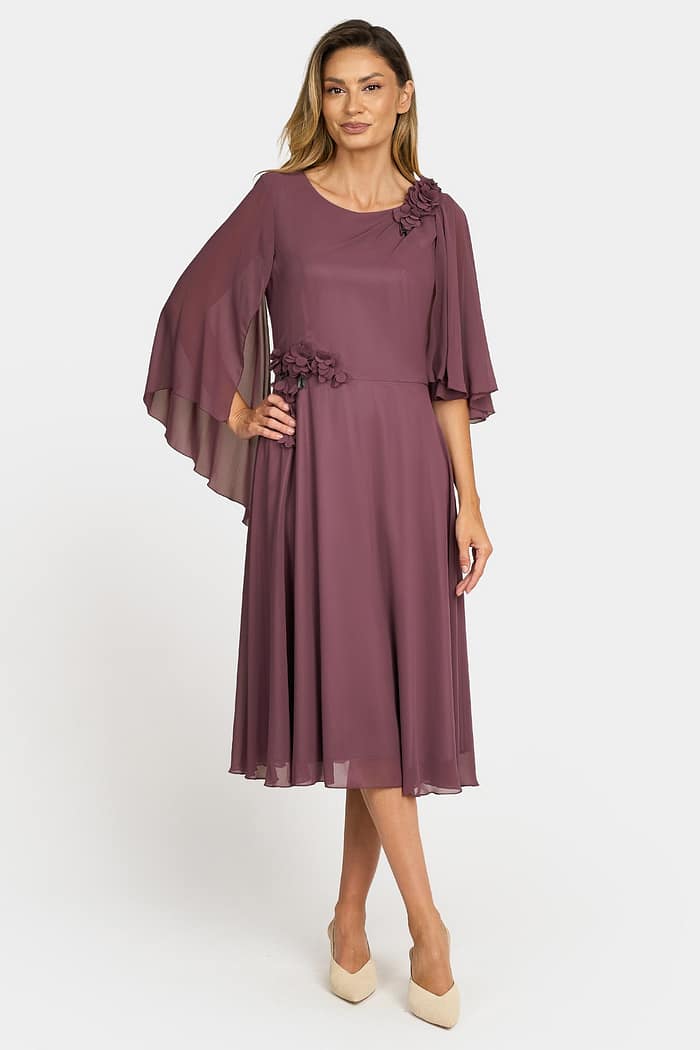 Rochie eleganta din voal R 997 mov