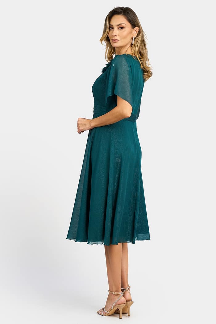 Rochie eleganta cu lurex verde R 992 - imagine 2
