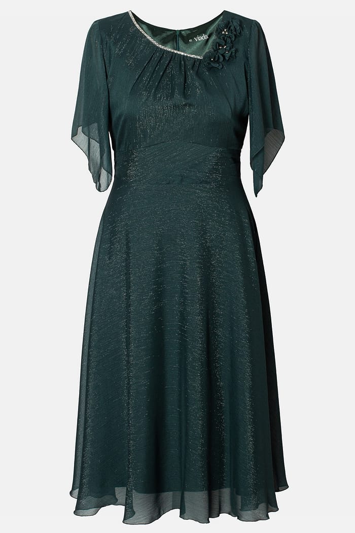 Rochie eleganta cu lurex verde R 992 - imagine 4