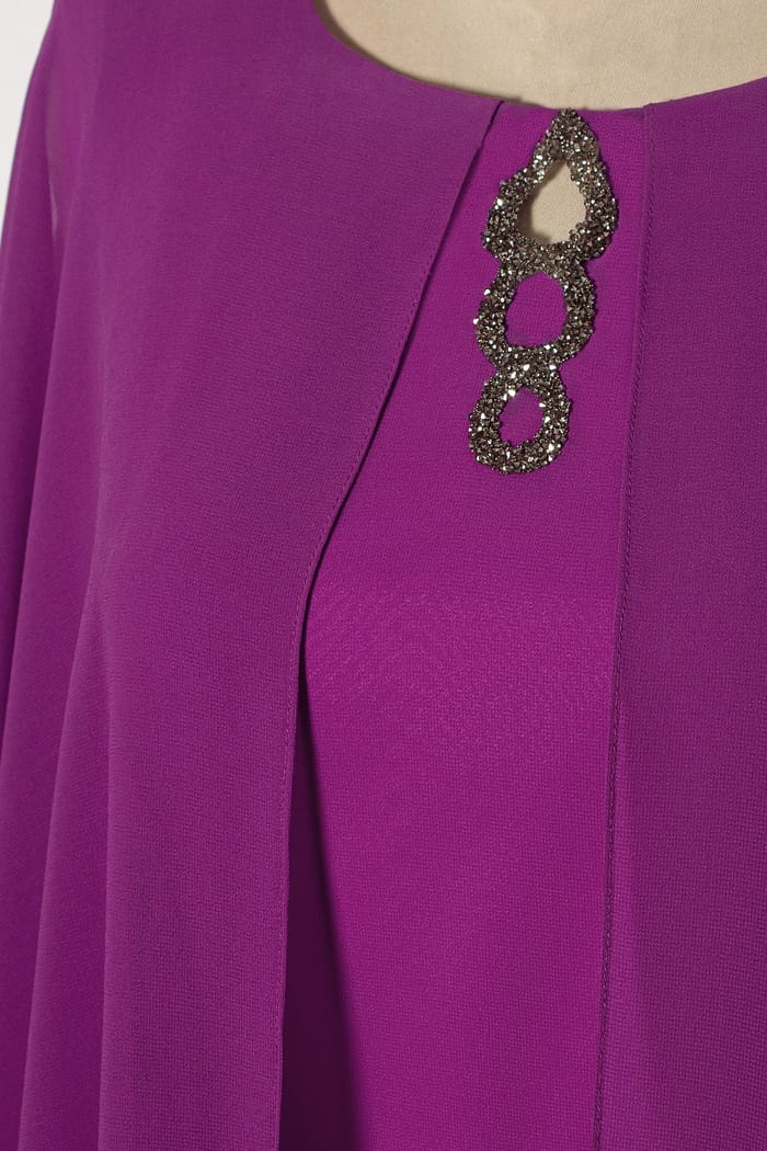 Rochie eleganta din voal R 064 mov - imagine 3