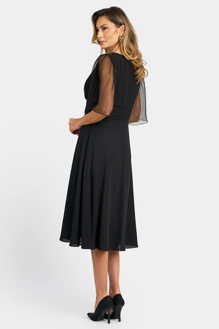 Rochie eleganta cu tull si voal R 069 negru - imagine 2