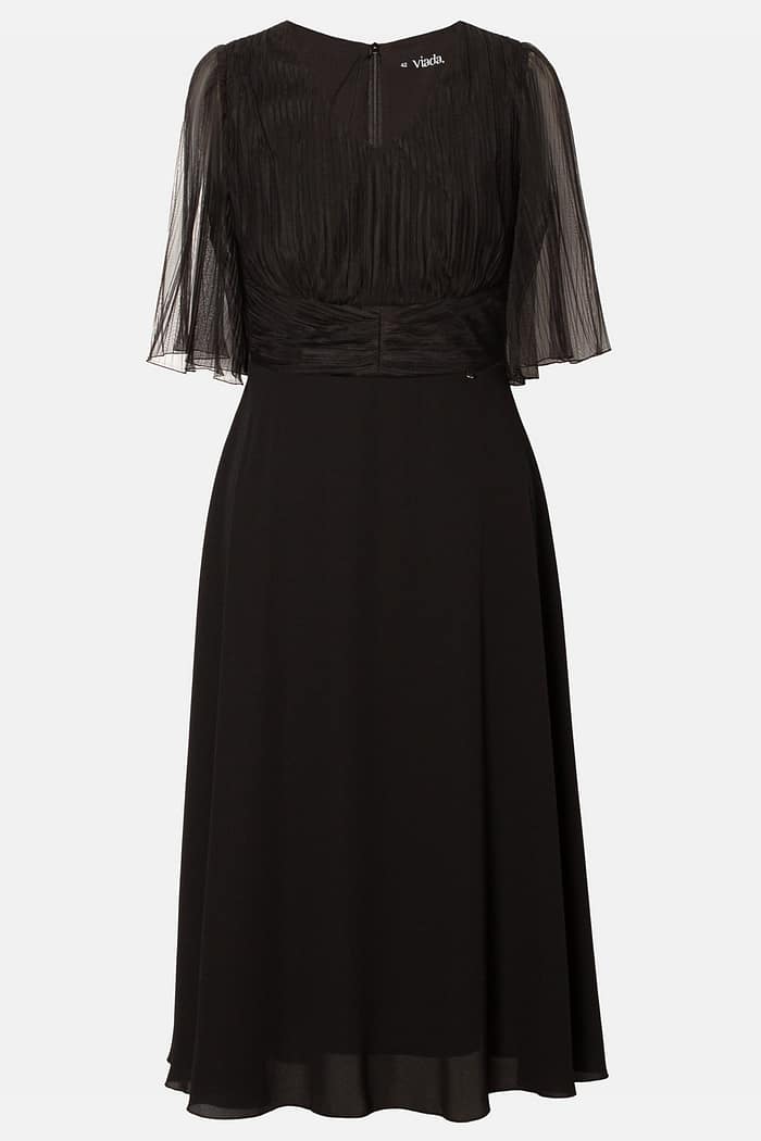 Rochie eleganta cu tull si voal R 069 negru - imagine 4