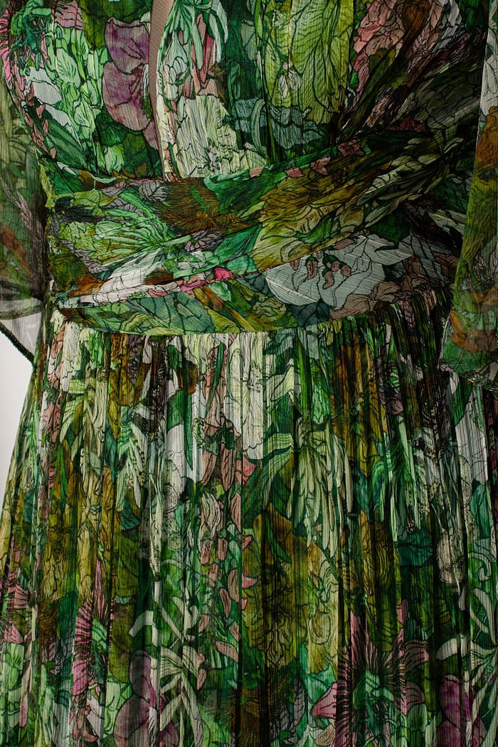 Rochie eleganta din matase naturala R 057 verde - imagine 3