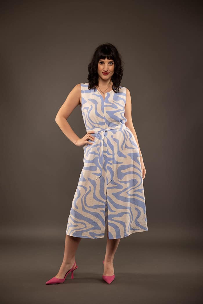 Rochie Midi fără Mâneci cu Print Zebra Pastel GART - imagine 3