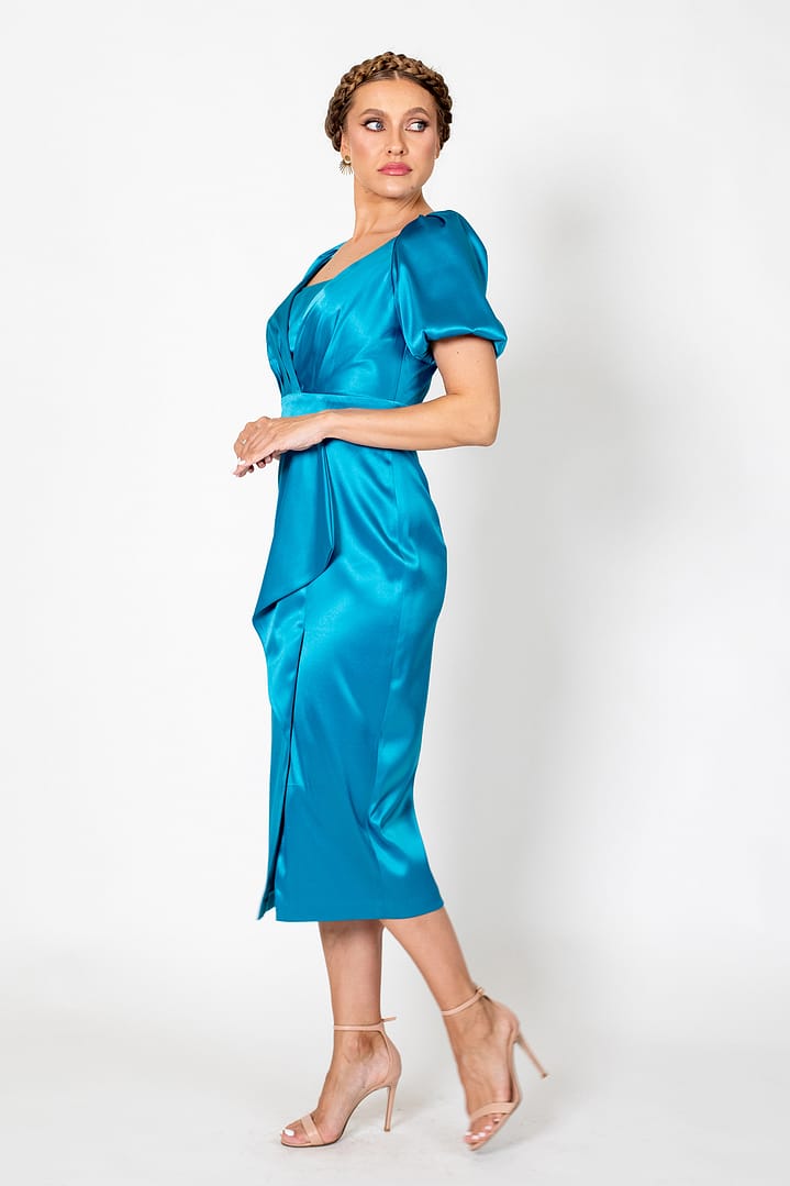 Rochie dreaptă satinată - imagine 2