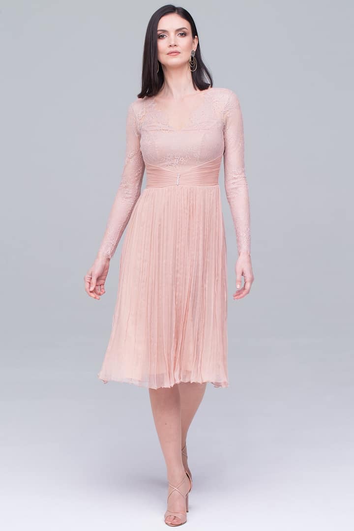 Rochie din mătase naturală și dantelă
