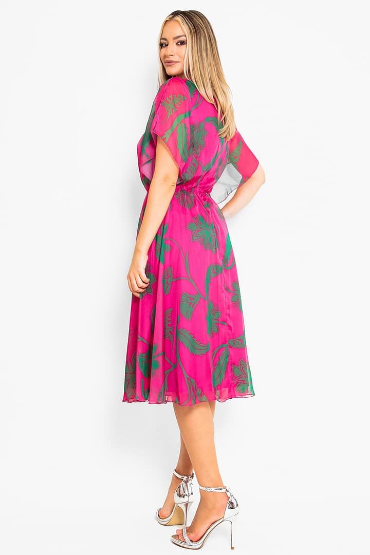 Rochie eleganta din voal ciclam - imagine 5