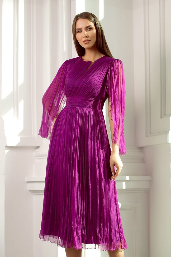 Rochie midi din mătase naturală - GINETTE