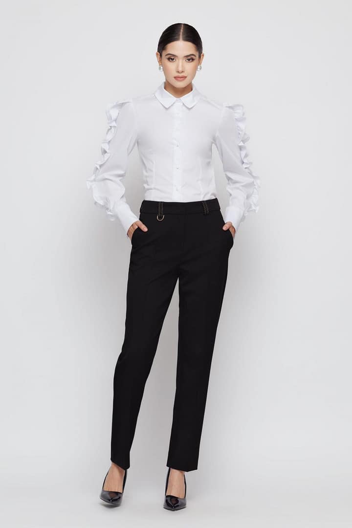 Pantaloni dama negri conici