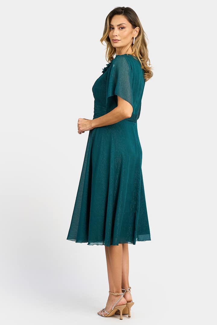 Rochie eleganta cu lurex verde R 992 - imagine 2