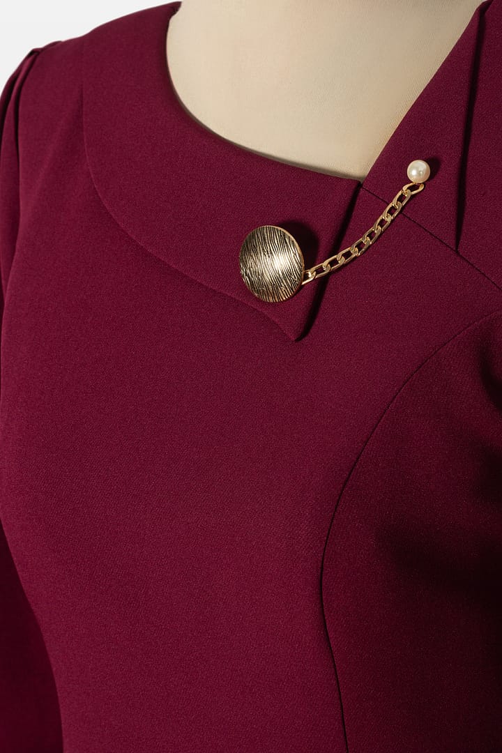 Rochie eleganta R 113 grena - imagine 2