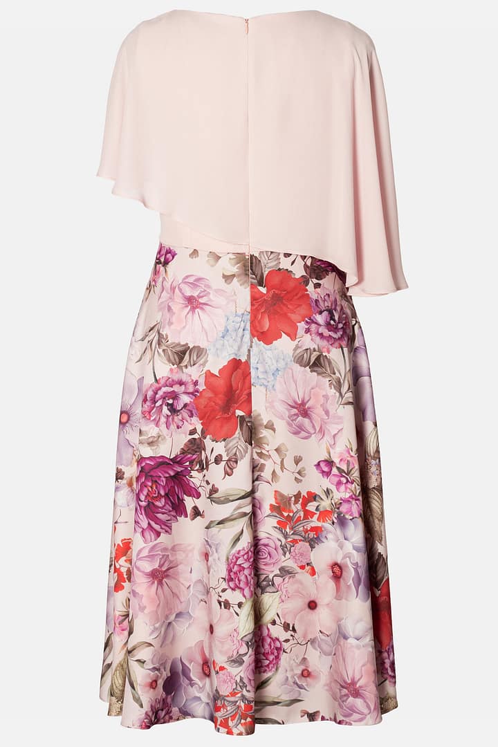Rochie eleganta cu print floral R 212 roz - imagine 4
